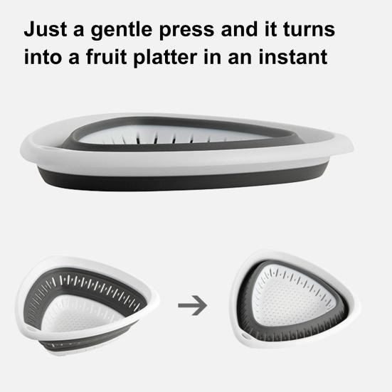 Складная корзина для слива с отверстиями для подвешивания Овощи Фрукты Паста Лапша Компактный кухонный дуршлаг