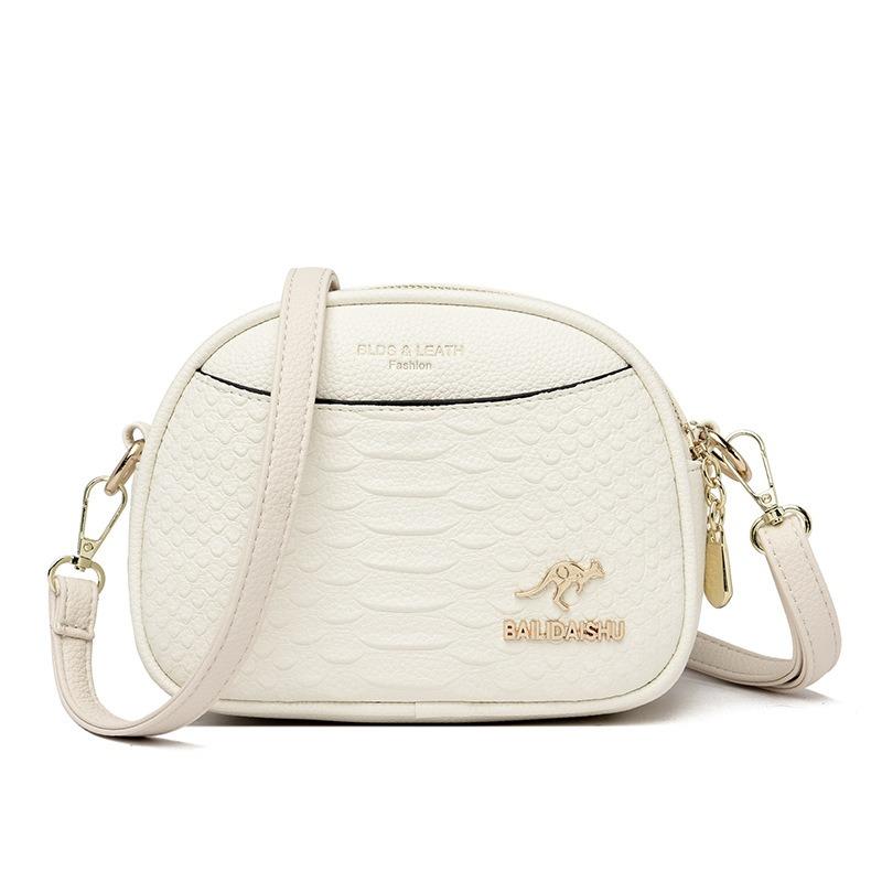 Женская сумка через плечо, женская модная сумка с крокодиловым принтом, многослойная маленькая квадратная сумка