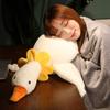 1 шт. 85 см Милые Лежащие Гуси Плюшевые Игрушки Очаровательная Животная Утка с Подушкой-Лепестком Мягкие Набивные Куклы-Успокаиватели для Сна Младенцев Для Девочек