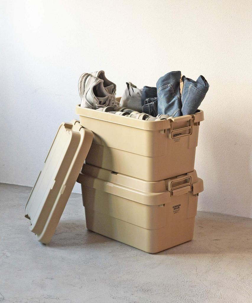 Gordon Miller Автомобильный 50-литровый складной багажник для хранения вещей, органайзер цвета койота, бежевый с крышкой, для сидения на открытом воздухе, большой емкости 1613362