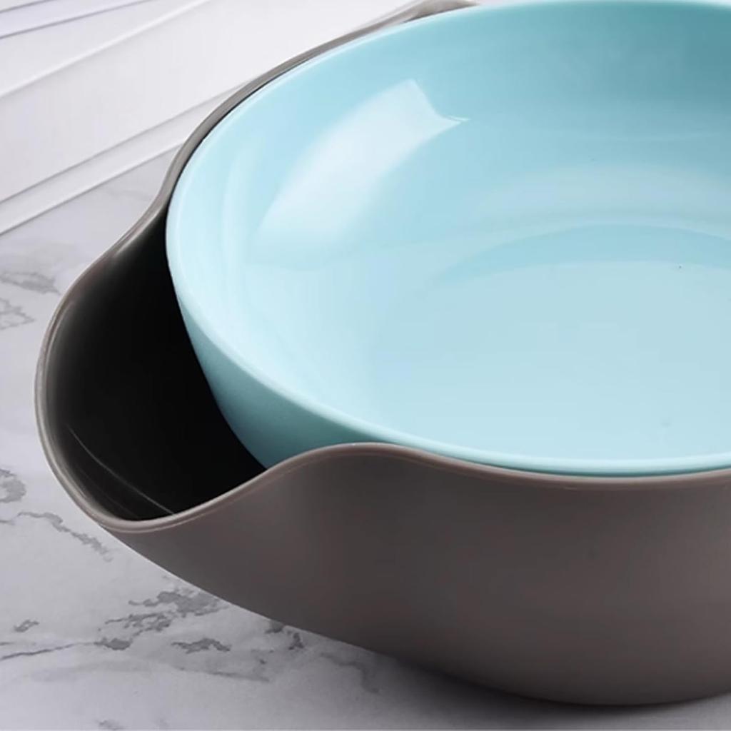 Двухсекционная миска для закусок Фисташковая, Хранение скорлупы с нескользящим основанием, для подачи орехов, конфет, фруктов