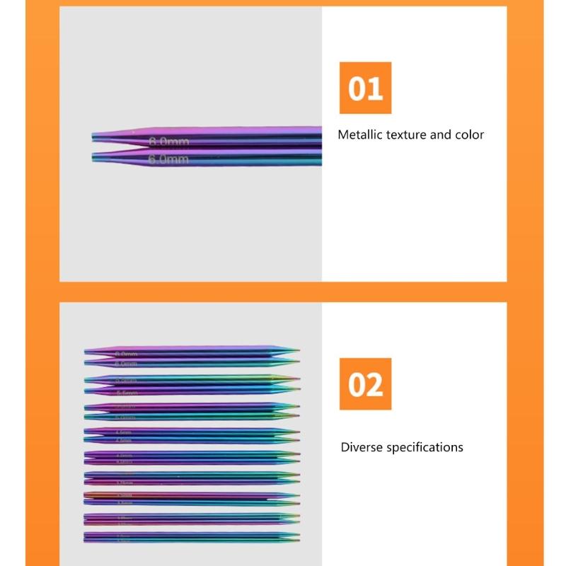 Набор из 9 пар сменных круговых спиц 3,0 мм-6,0 мм для вязания свитера, носка, алюминиевый набор спиц