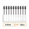 10PCS 3x6mm  Carbide Burrs Rotary Drill Grinder Carving Bit Double Cut Hand Tools Power Tool Accessories Household Supplies
