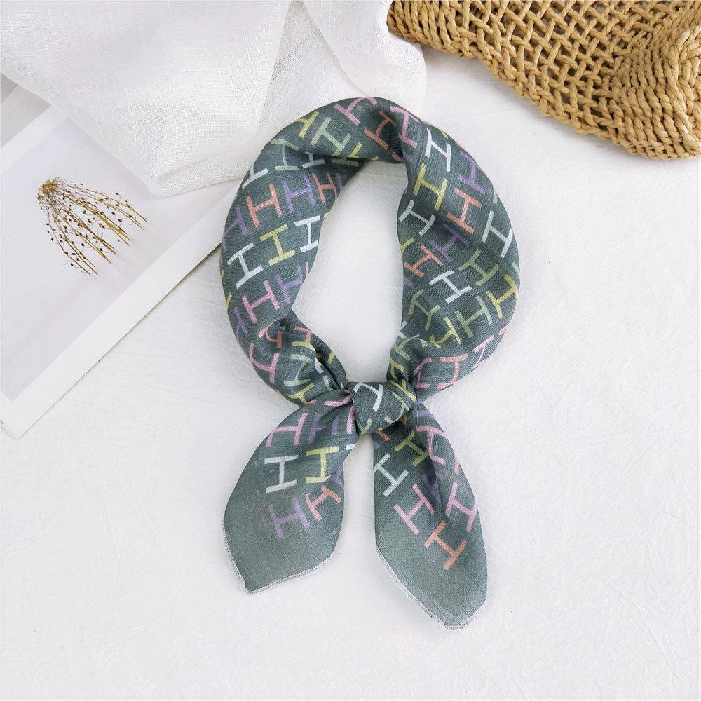 Маленький квадратный шарф из хлопка и льна, шелковый шарф, женский, весна и осень, новый стиль, художественный и универсальный, модный, темпераментный шарф-повязка на голову