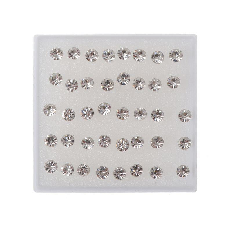 20 Pairs Colorful Faux Rhinestone Plastic Ear Studs Hypoallergenic Earrings