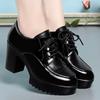 Fashion Big Size 35-40 Block Heels 6CM Office Work Shoes Women Pumps Winter 2024 Short Plush High Heel Shoes Deep Platform Shoes Ladies