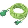 TRUSCO Triple Pockin Extension Cord, Green, 10m, TPVS-10E-GN