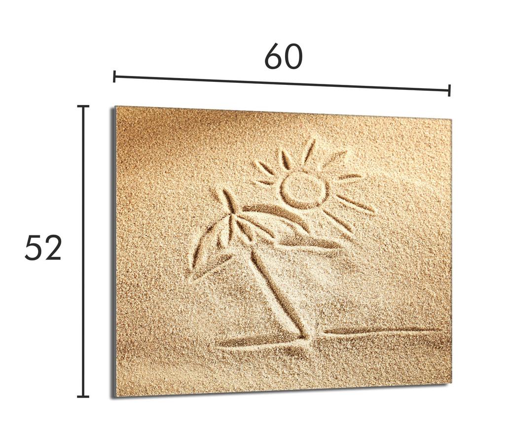 Szklana płyta ochronna na kuchenkę 60x52 Plaża