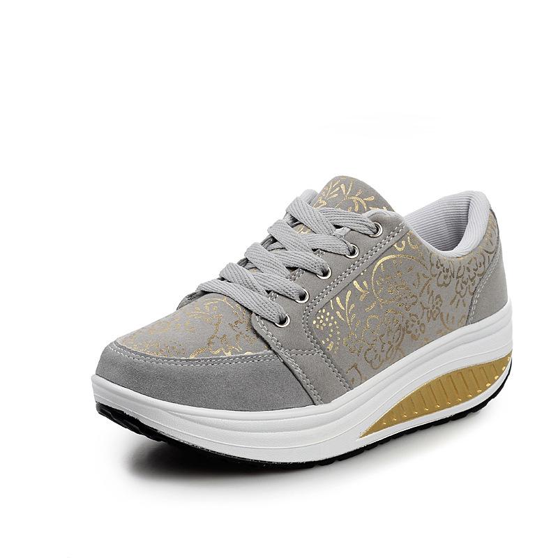 Fashion Women Platform Sneakers Spring Women Printing Wedges Lace-up Shoes Comfortable Casual Sports Shoes Zapatos Mujer WSH3294