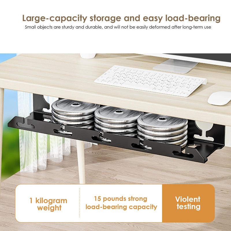 Under Desk Cable Management Metal Cable Tray Under Desk With Clamp Power Strip Cord Holder No Drilling Sturdy Spacious Supplies