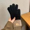 Вязаные перчатки для мужчин и женщин, с сенсорным экраном, чтобы согреться зимой, плюшевая шерсть, утолщенные на осень, защищают от холода и ветра