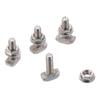 20 Sets Carbon Steel M6 Hexagon Flange Nut Set Silver T Shape Stud Sliding Screw