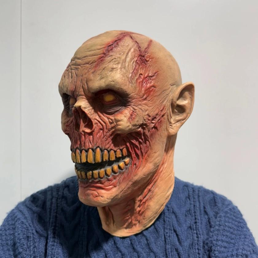 Yellow-eyed ghoul mask headgear latex mask