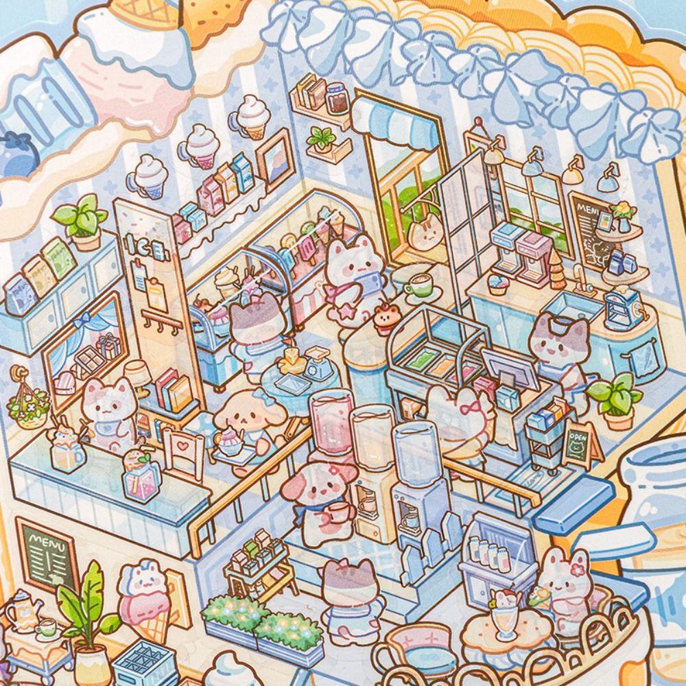 Сделай сам Миниатюрные наклейки сцены Мультяшная коллекция миниатюрных сцен Новая наклейка для блокнота Детский подарок