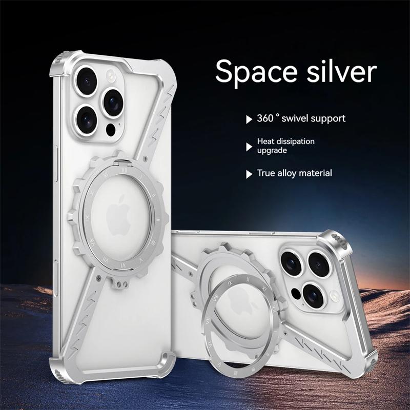 Роскошный металлический чехол для телефона из алюминиевого сплава в форме буквы Z для iPhone 16 15 14 13 Pro Max Plus, защитный чехол, противоударный бампер, вращающийся на 360°