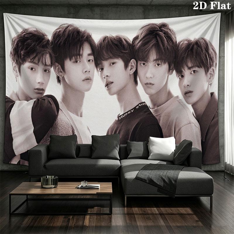 TXT Art Wall tapestry, aesthetic printed fabric blanket, suitable for bedroom, living room, and home decor.