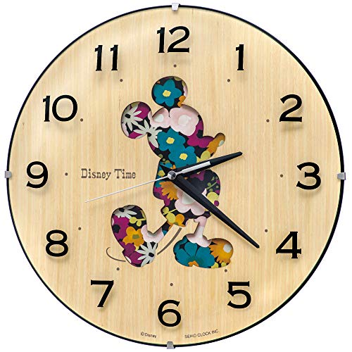 Seiko Clock Настенные часы Персонаж Дисней Микки Маус Аналоговые Микки и друзья Дисней Время Натурального цвета Деревянный корпус Размер: 30,1 x 30,1 x 4,7 см FW586B