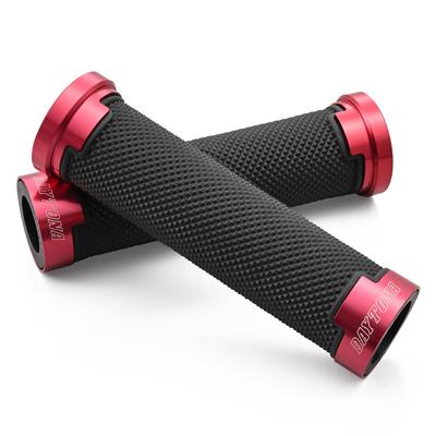 Мотоциклетная ручка Daytona Grippy Grip для руля диаметром 125 мм с алюминиевым кольцом с концевым проникновением красного цвета 38491 22.2 GG-D-AL-BASE