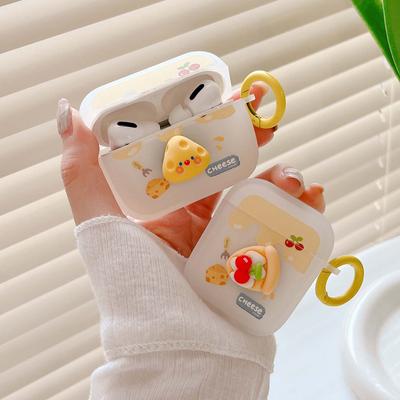 Матовый сыр 3d рельефный мультфильм смайлик вишня противоударный чехол для наушников для Apple Airpods 1 Pro 2 2nd 3 беспроводной Bluetooth чехол