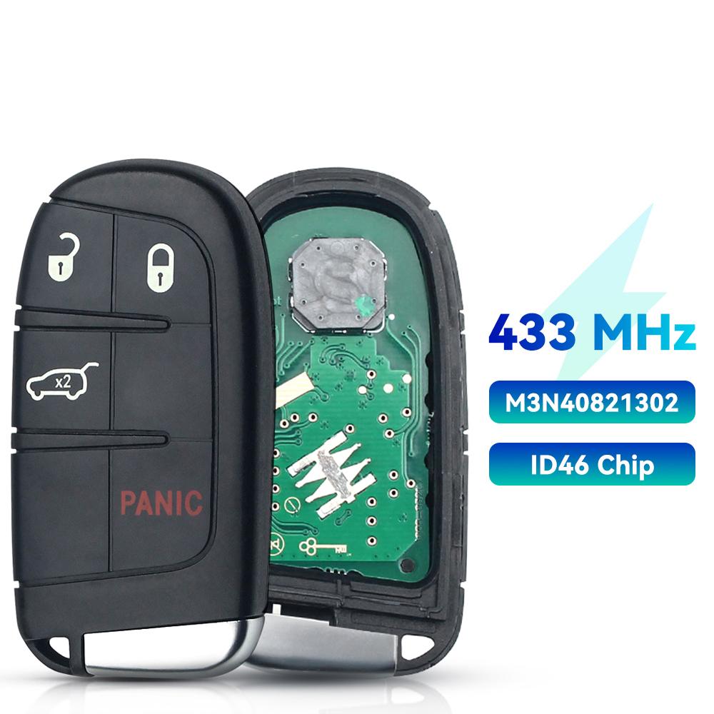 KEYYOU ID46 M3N-40821302 Smart Remote Car Key Fob For Chrysler 300C Dodge Charger Journey Challenge Dart Durango Jeep 433MHz