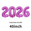 2026 Large Foil Number Balloons Set: 32'' & 40'' for New Year's Celebrations