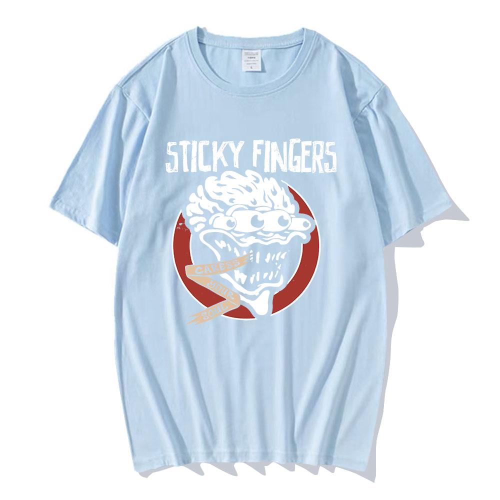CARESS YOUR SOUL RINGER TEE Рок-группа Sticky Fingers STI FI Футболки с коротким рукавом Хлопковая мужская футболка Футболка с графическим принтом Мужская