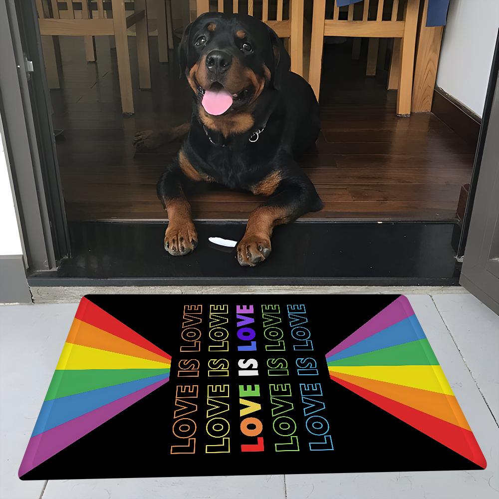 Gay Lesbian LGBT Rainbow Love Floor Mat Bathroom Mat Kids Room Bedroom Decoration Balcony Anti-Slip Doormat Living Room Bedside