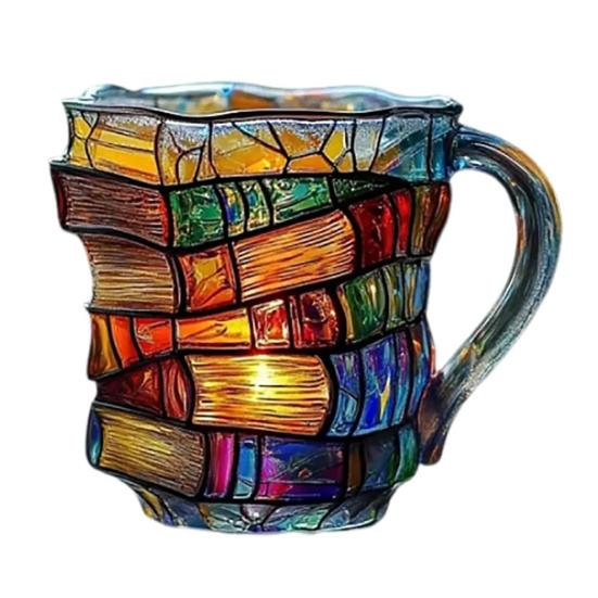 Кружка для кофе Yousheng 3D в форме книги с ложкой, расписанная вручную, кружка в стиле ретро, вдохновленная романом, чашка для горячих и холодных напитков, подарки для книголюбов, для офиса