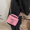 Premium New Lock Small Bag Women's Fashion Chain Messenger Bag Portable Shoulder Bucket Bag