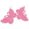 [J9457] - Pink Lace 'Butterflies' Designer Earrings