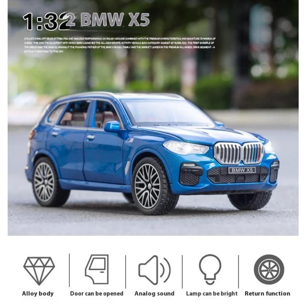 1/32 BMW X5 Внедорожник Сплав Автомобиль Литая Модель Звук и Свет Оттяжка Игрушка Коллекция Декоративный Подарок Мальчики Домашний Декор