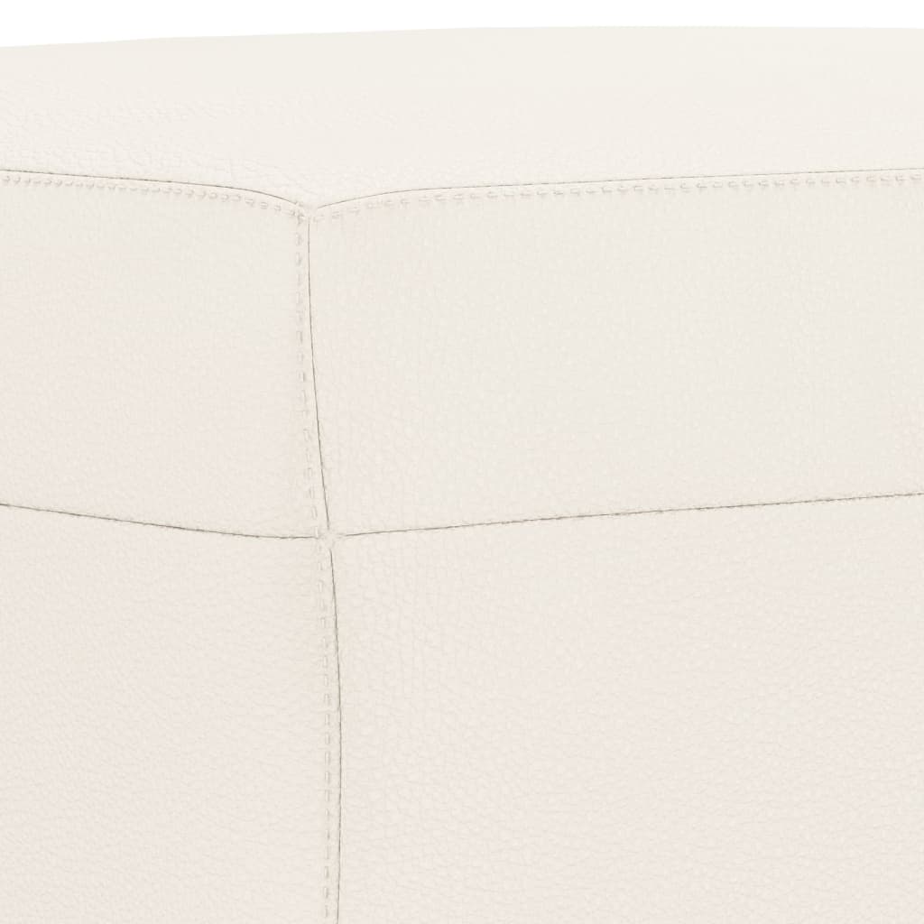 Cream Bench 70 x 35 x 41 cm Faux Leather