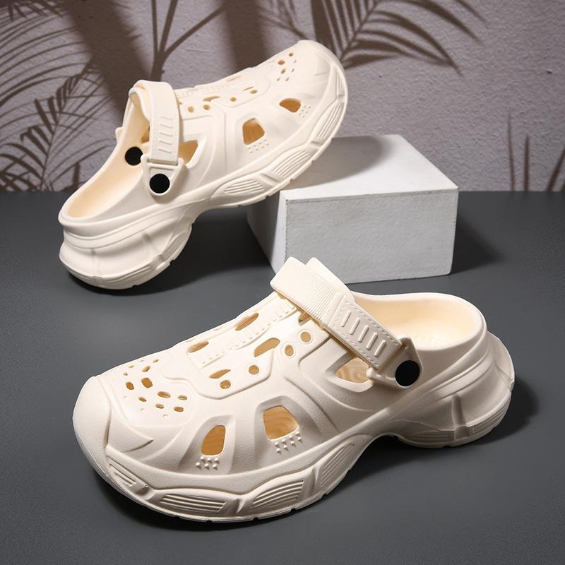 Summer New Men's Hole Shoes Platform Non-slip Wear-resistant Fashion Simple Leisure Outdoor Beach Bag Head Drag