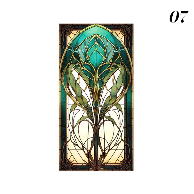 Ретро Арт-стекло Пленка Европейский стиль Витраж Церковное искусство Приватность Окна Наклейки Непрозрачный Отель Клуб Веранда Окно Декор Пленка