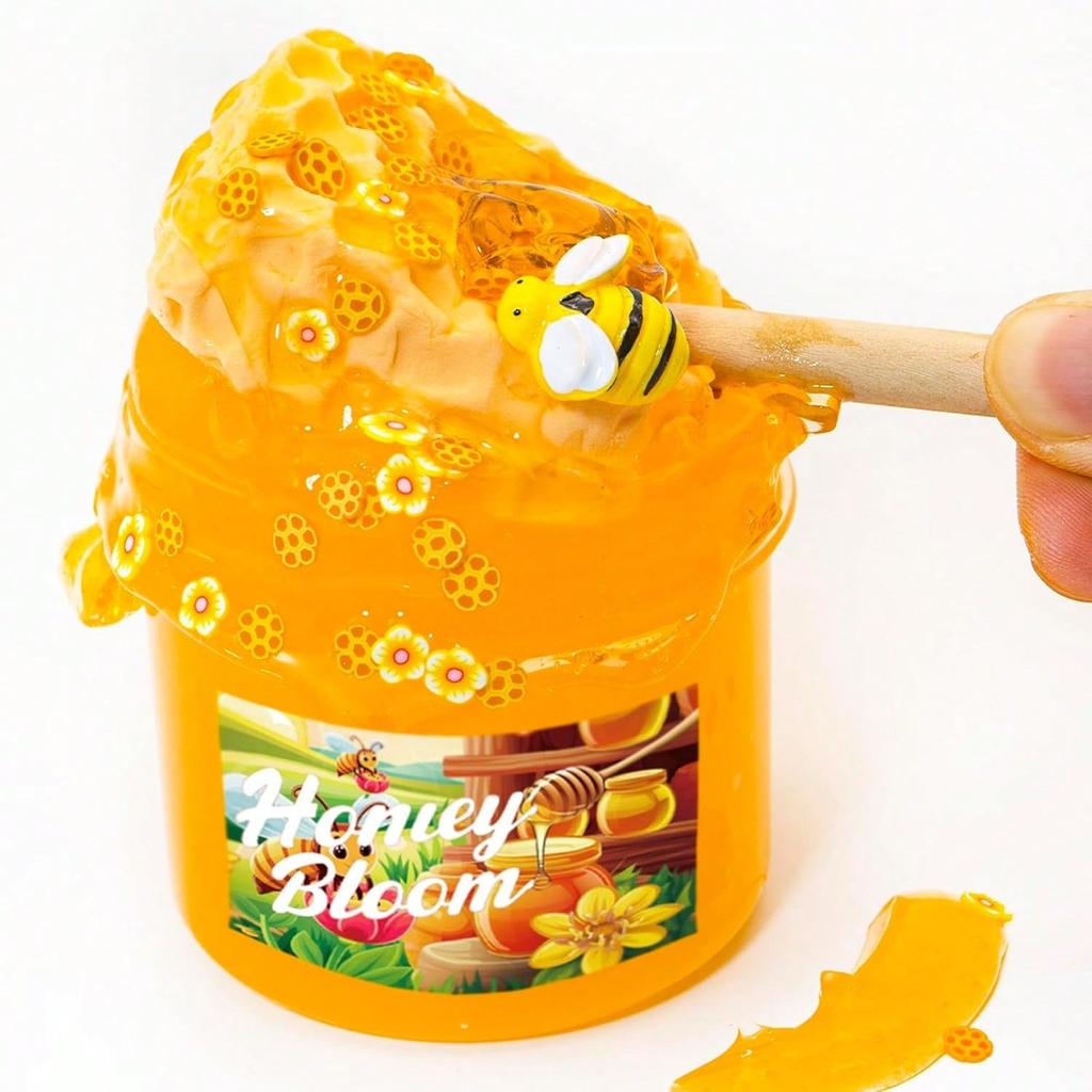 Слайм на глиняной основе «Медовый»  Слайм желеобразной текстуры  Слайм ручной работы АСМР Слайм