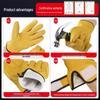 Sheepskin Welding Gloves – Heat-Resistant, Durable, Half-Leather Work Gloves for Labor Protection.