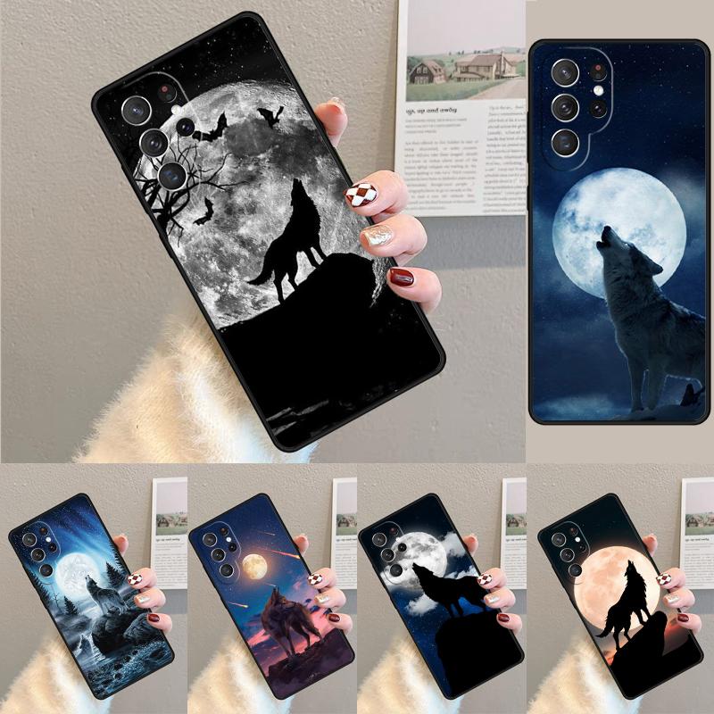 Силиконовый чехол для телефона с рисунком «Луна и Воющий Волк» для Samsung Galaxy note 10 pro S26 S25 S24 S23 S22 S21 Plus S25Ultra Capa Cover