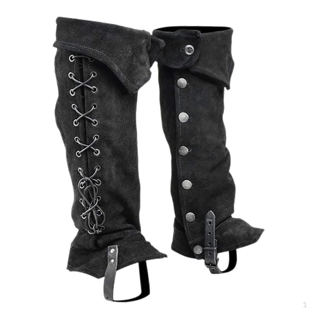 Faux Leather Boot Covers Steampunk Spats Greaves Gaiters Legguards Tops Knight Accessories