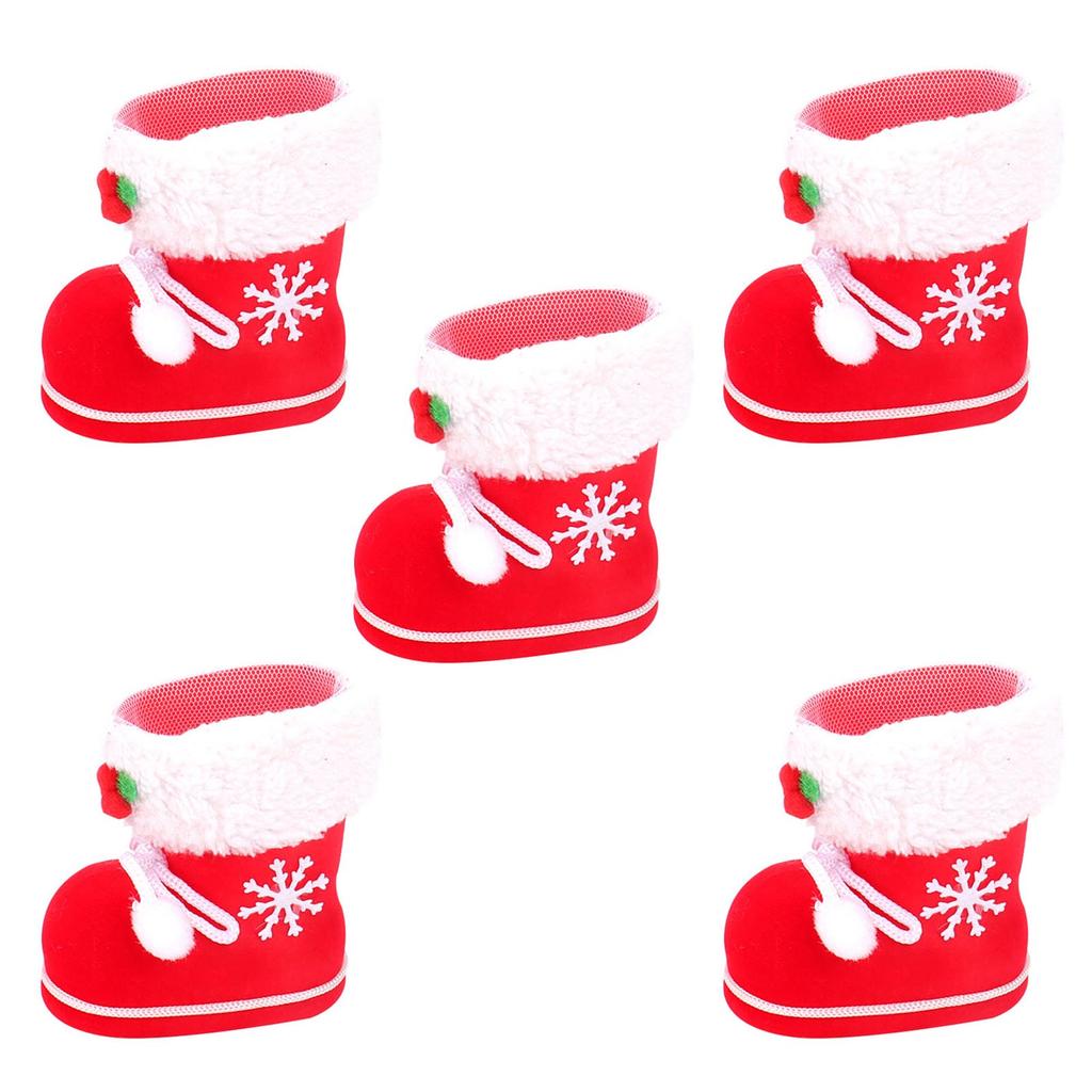 Рождественские сапожки для конфет, подарочный мешок Санты, праздничная коробка для угощений, рождественские елочные украшения, мешочки для конфет