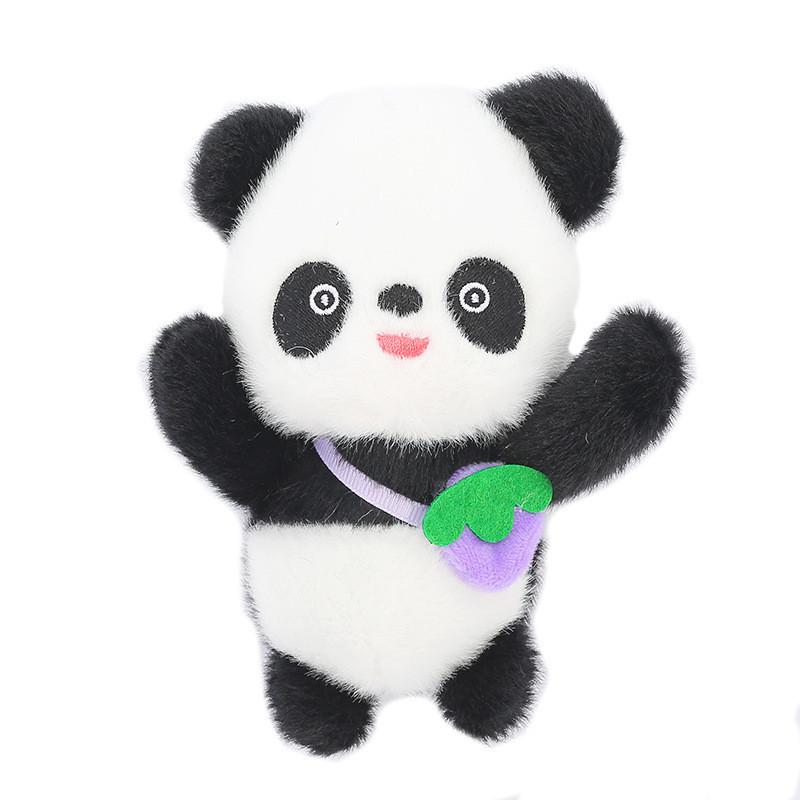 Adorable Panda Plush Keychain With Fruity Backpack Charm Premium Mink Fur Cute Animal Toy