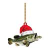 Fun And Colorful Cartoon Style Green Bass Fish Christmas Tree Hanging Ornament