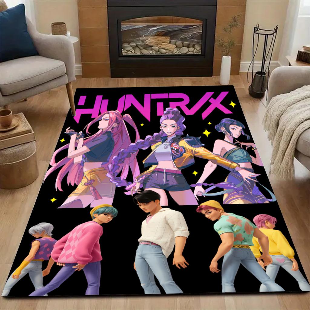 Huntrix, Rumi,Demon Hunters-Themed Decorative Rug Carpet for Living Rooms Bedroom Dining Areas As Well As Outdoor Patios Yards
