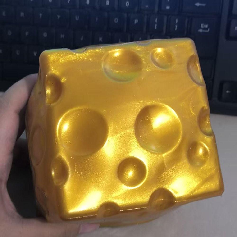 Realistic Giant Cheese Squishy Toy Super Soft Slow Rebound Fidget Toy Cheese Pinch Stress Relief