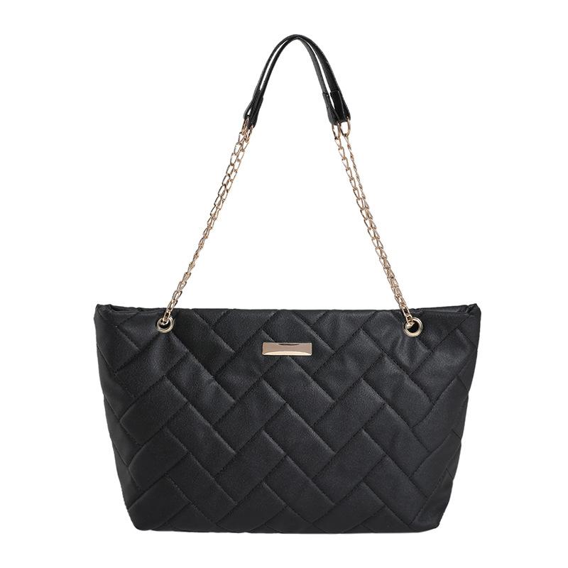 Сумка женская 2024 осень большая вместимость повседневная сумка ромб универсальная текстура простая портативная сумка на одно плечо косой пролет сумка-тоут