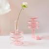 Pink Glass Candle Holder Taper Candlesticks Holder Wedding Table Centerpieces Nordic Home Decoration Wedding Decoration