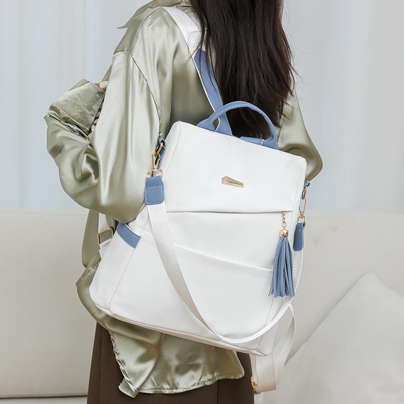 Мягкий кожаный рюкзак для женщин с кисточками, большой вместимости, дорожный рюкзак