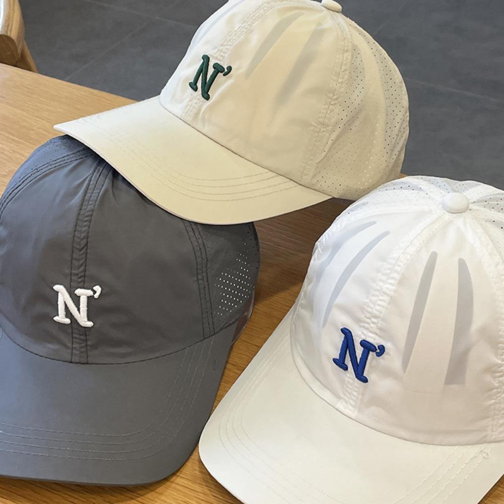 Letter N Embroidery Men Snapback Cap Candy Color Trucker Hat Simple Breathable Mesh Sunhat Outdoor
