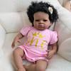 19-дюймовая мягкая тканевая кукла-реборн Лэнни, африканская американская темнокожая кукла-новорожденный, реалистичная, с имплантированными руками, вьющимися волосами, куклы-реборн для детей, игрушка