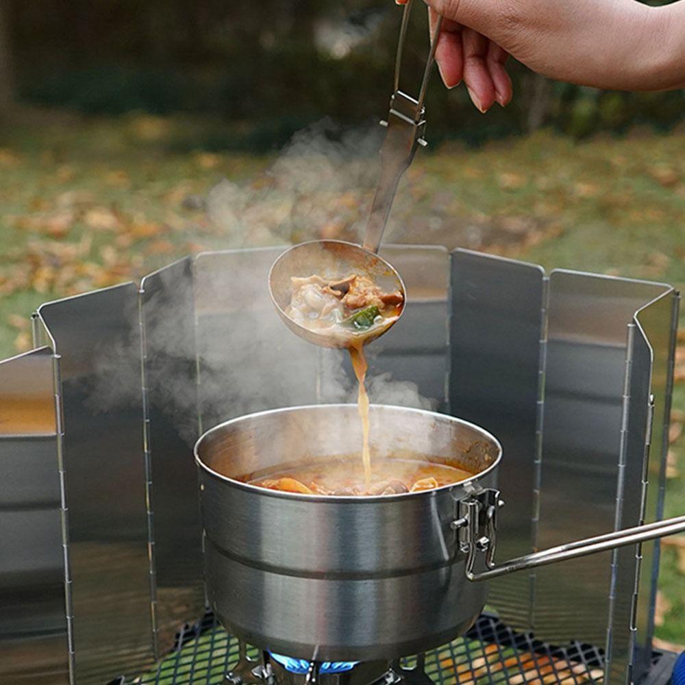 Outdoor Tool Travel Kitchen Tool Outdoor Tableware Folding Spoon Foldable Spoon Colander Soup Ladle