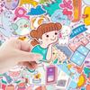 50 Мультяшных Девочек Дотворк Наклеек Чемодан Машина Ноутбук Скейтборд Кружка Для Воды Водонепроницаемые Декоративные Наклейки